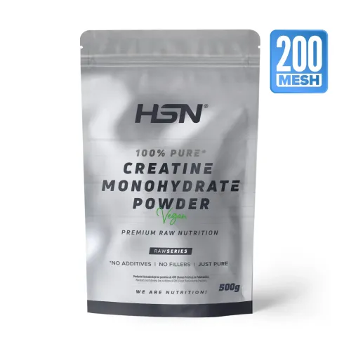 Paquete de creatina monohidrato en polvo (200 mesh). Paquete de 500g.